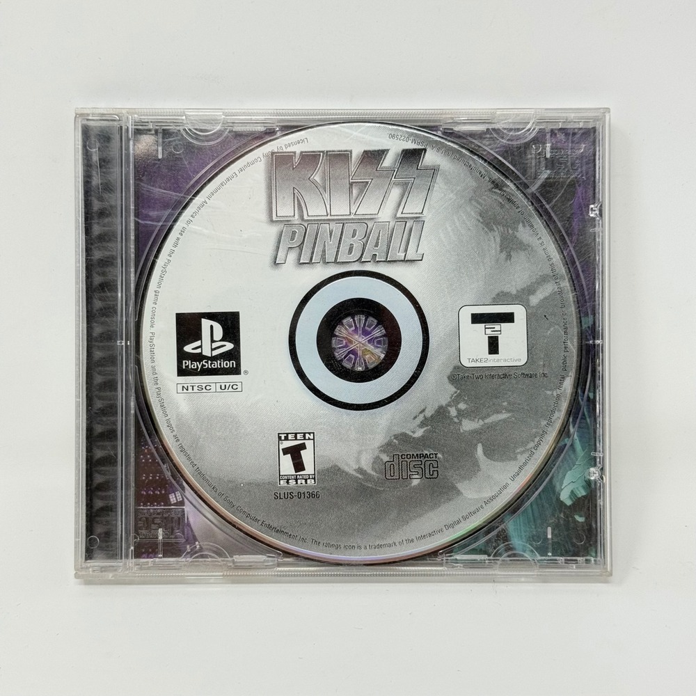 KISS Pinball Sony PlayStation 1 PS1 2000 Take-Two SLUS-01366 Black Disc Arcade